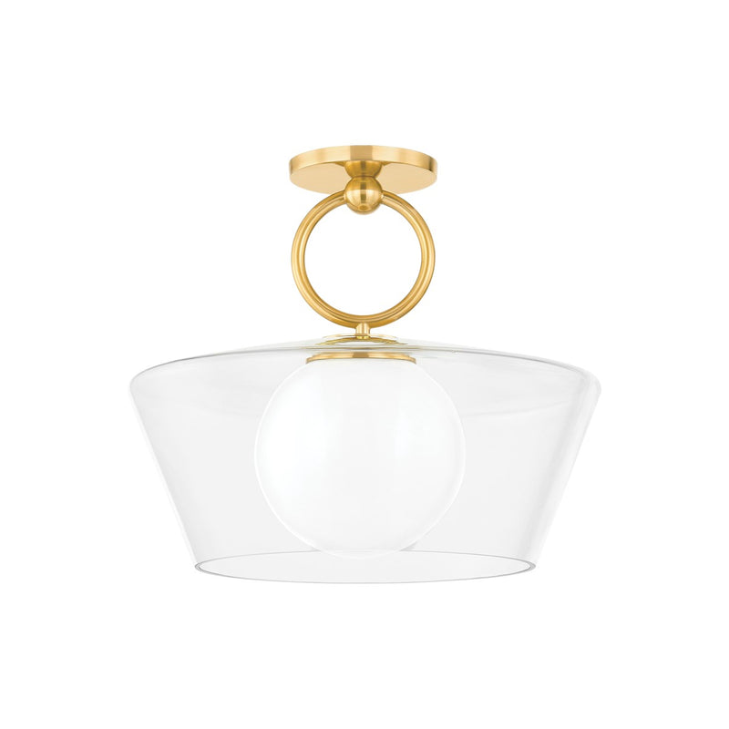 Hudson Valley 9517-AGB One Light Pendant, Aged Brass