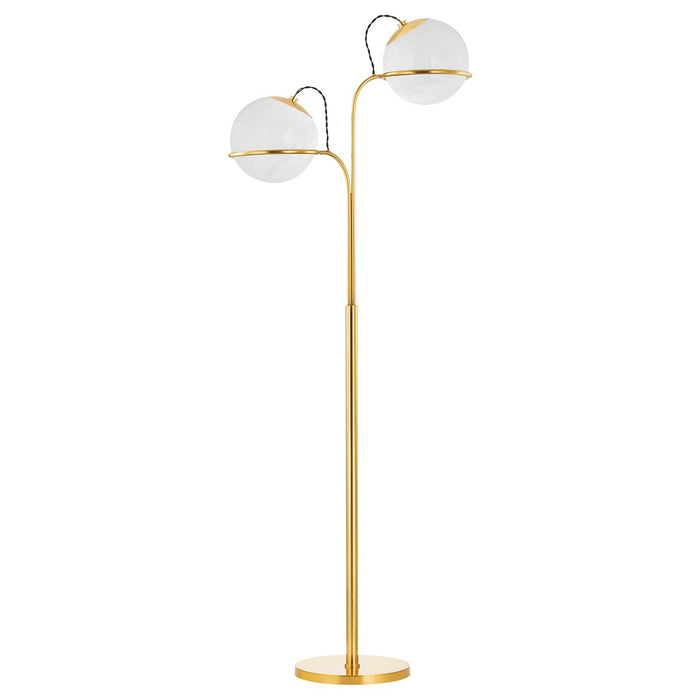 Hudson Valley L3968-AGB Two Light Floor Lamp, Aged Brass