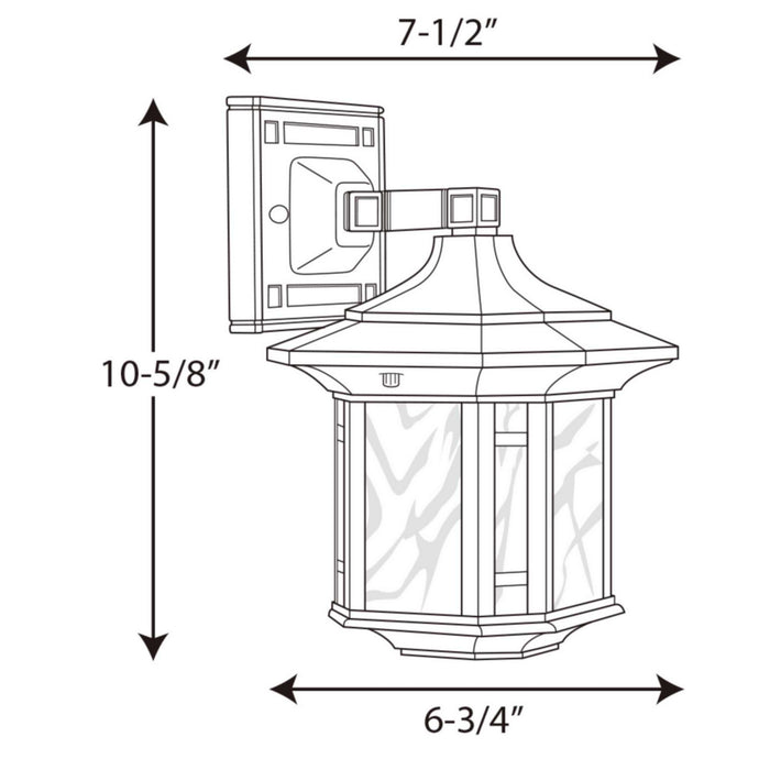Progress Lighting P5628-46 One Light Wall Lantern, Weathered Bronze