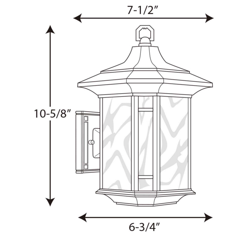 Progress Lighting P5629-46 One Light Wall Lantern, Weathered Bronze
