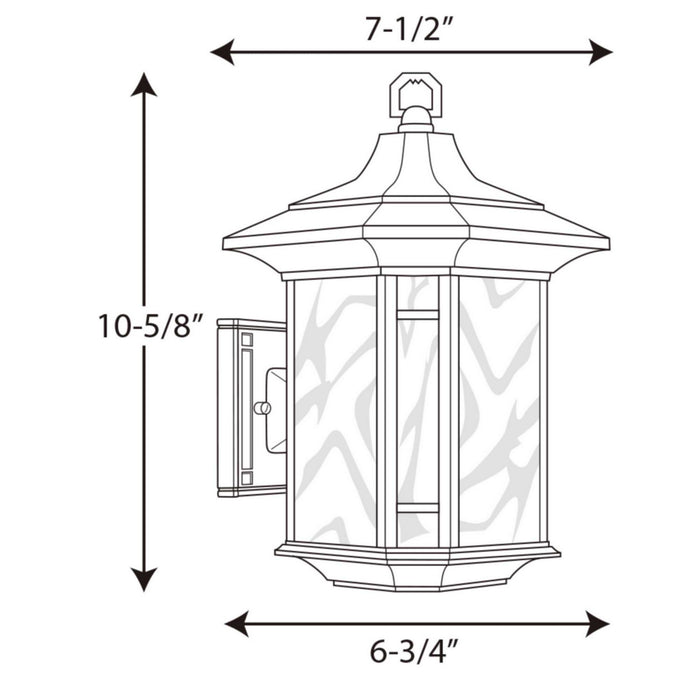 Progress Lighting P5629-46 One Light Wall Lantern, Weathered Bronze
