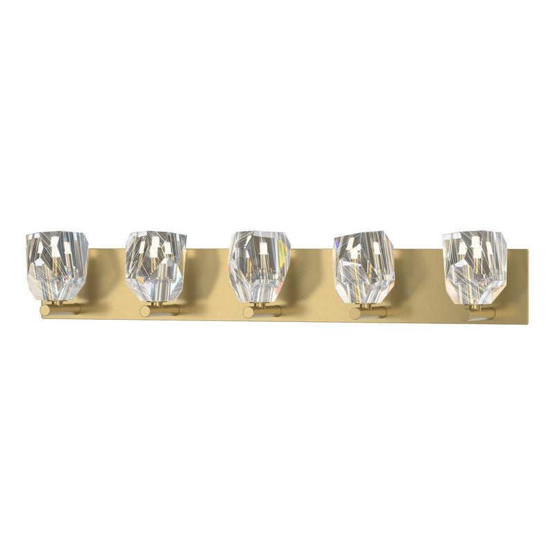 Hubbardton Forge 201323-SKT-86-CR Five Light Bath Sconce, Modern Brass
