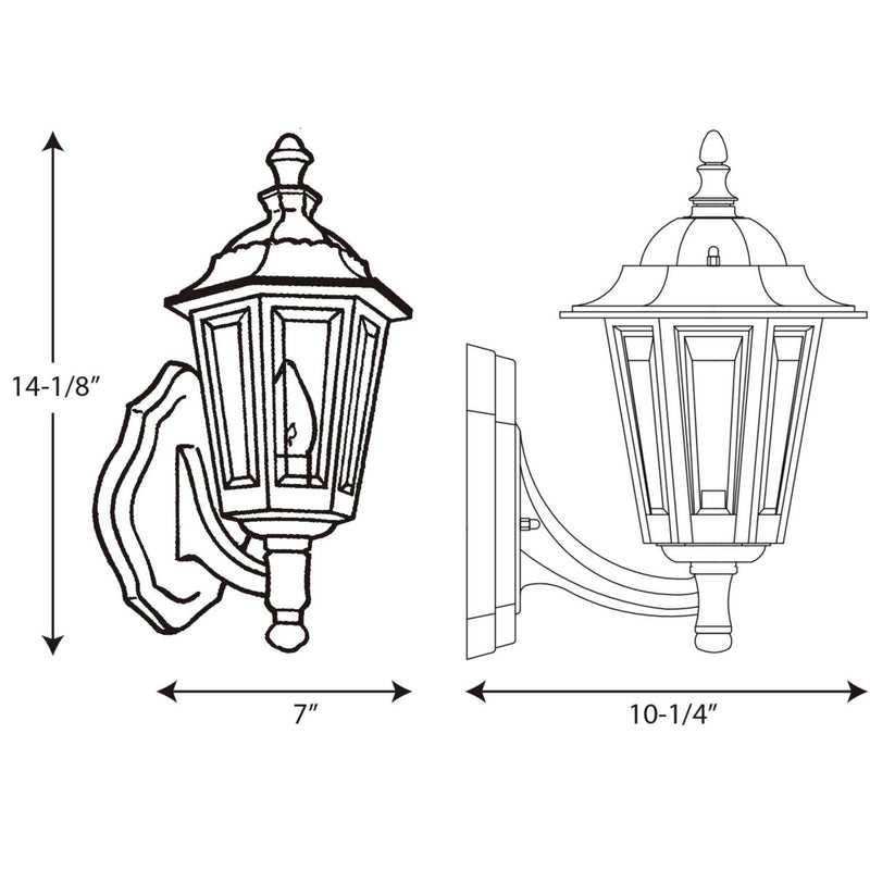 Progress Lighting P5826-31 One Light Wall Lantern, Black