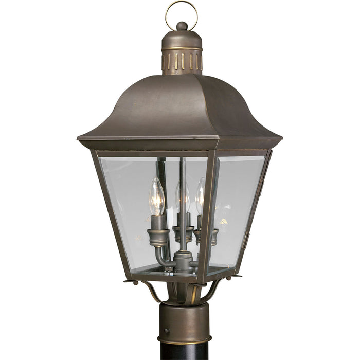 Progress Lighting P5487-20 Three Light Post Lantern, Antique Bronze