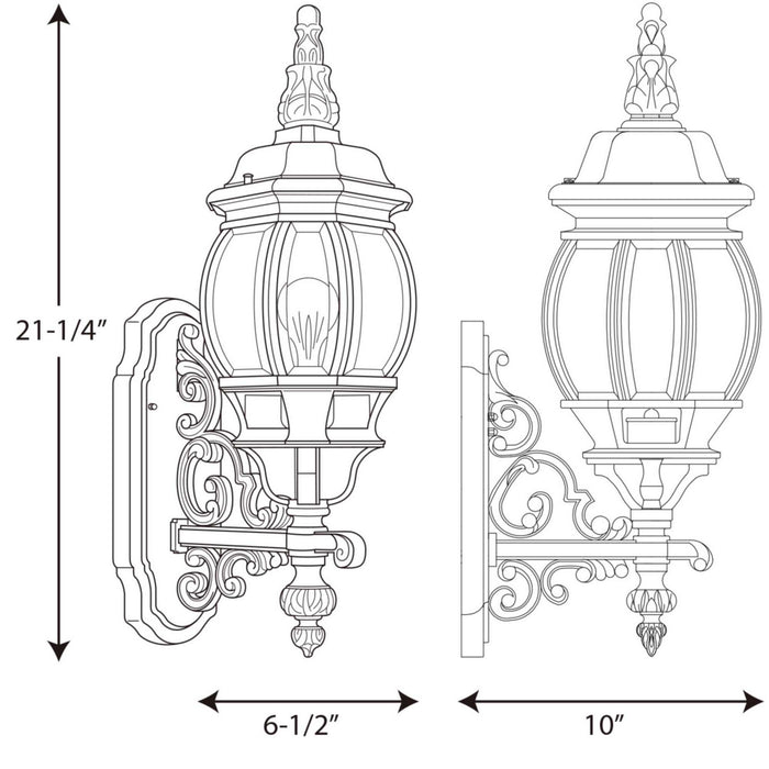 Progress Lighting P5878-31 One Light Wall Lantern, Textured Black