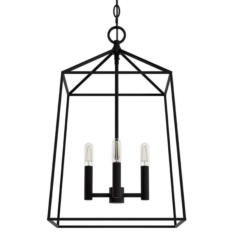 Hunter 13095 Four Light Pendant, Matte Black