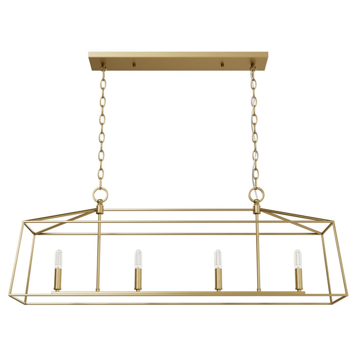 Hunter 13100 Four Light Chandelier, Luxe Gold