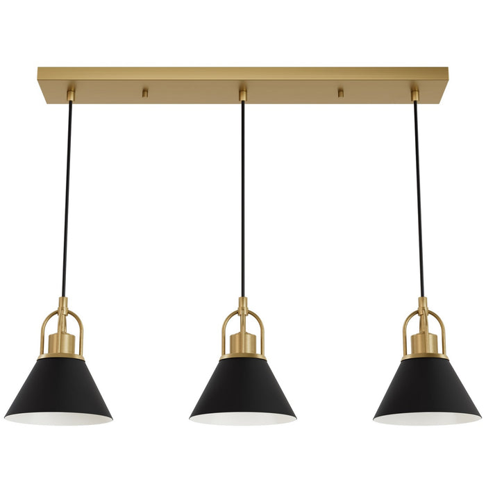 Hunter 13174 Three Light Pendant, Luxe Gold