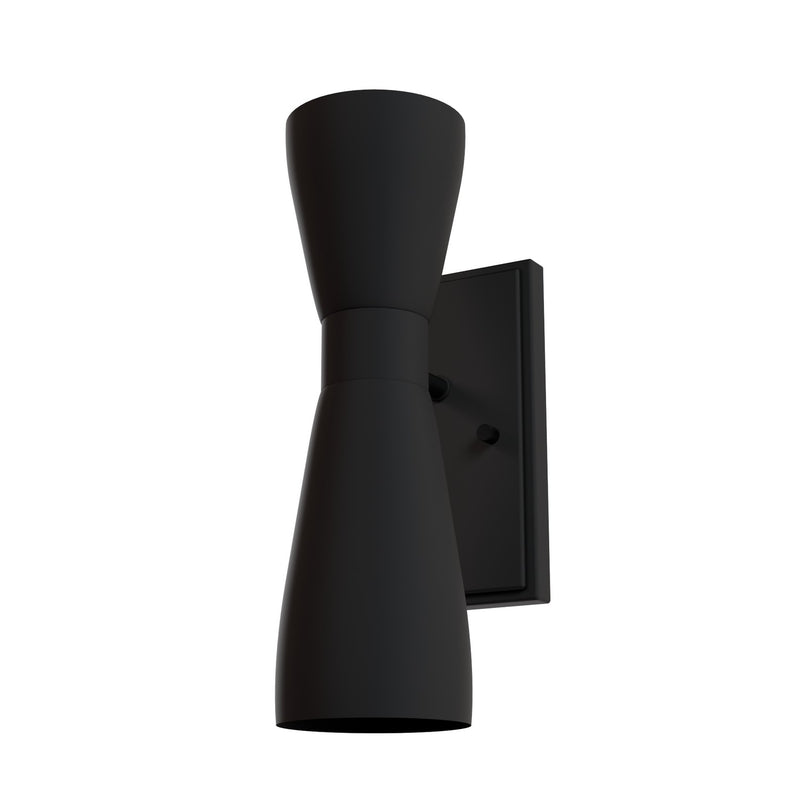 Hunter 19826 Two Light Wall Sconce, Matte Black