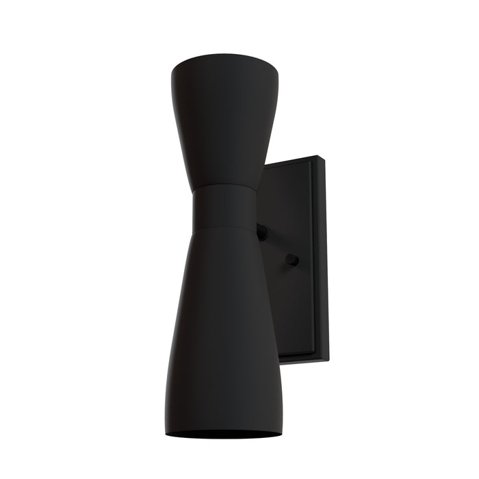 Hunter 19826 Two Light Wall Sconce, Matte Black