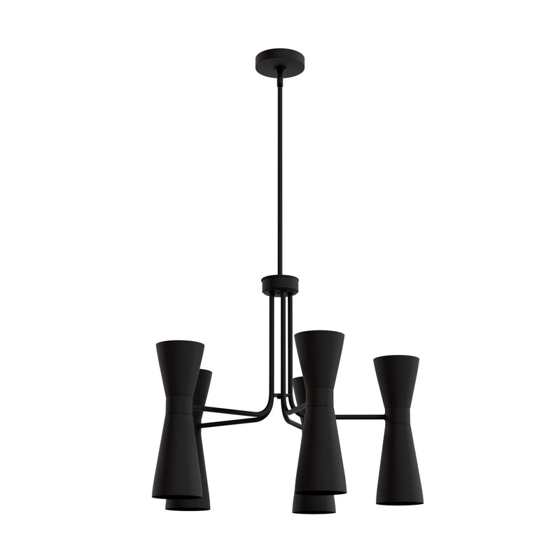 Hunter 19896 Ten Light Chandelier, Matte Black