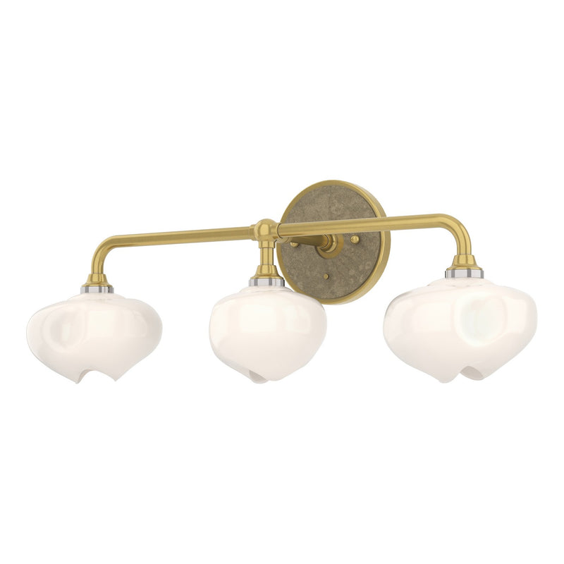 Hubbardton Forge 201342-SKT-86-84-FD0710 Three Light Bath Sconce, Modern Brass