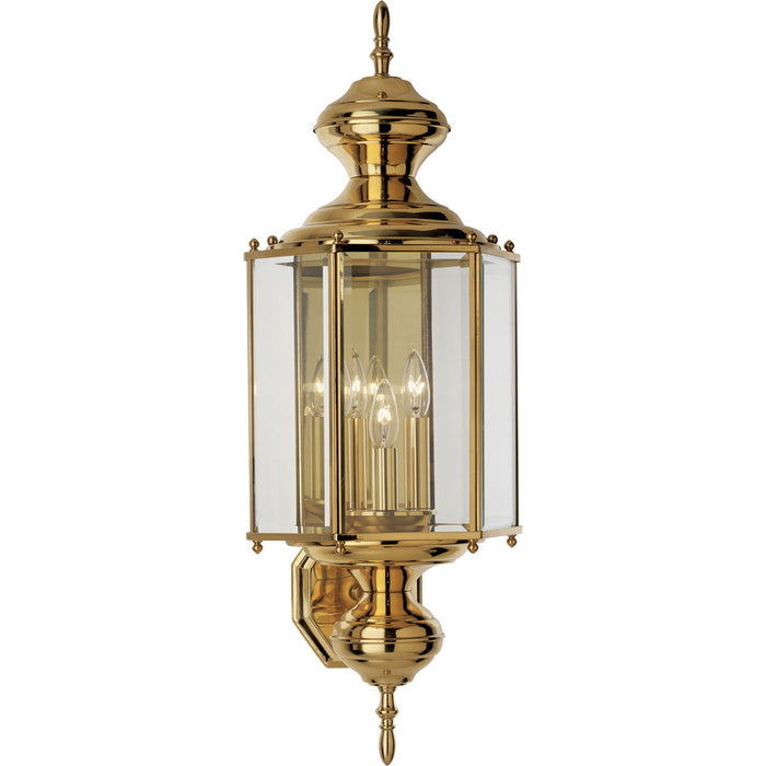 Progress Lighting P5730-10 Three Light Wall Lantern, Polished Brass