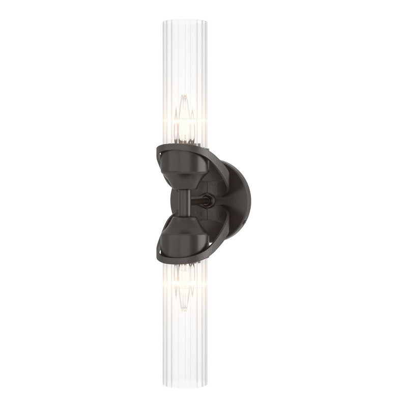 Hubbardton Forge 201346-SKT-14-ZM0634 Two Light Bath Sconce, Oil Rubbed Bronze