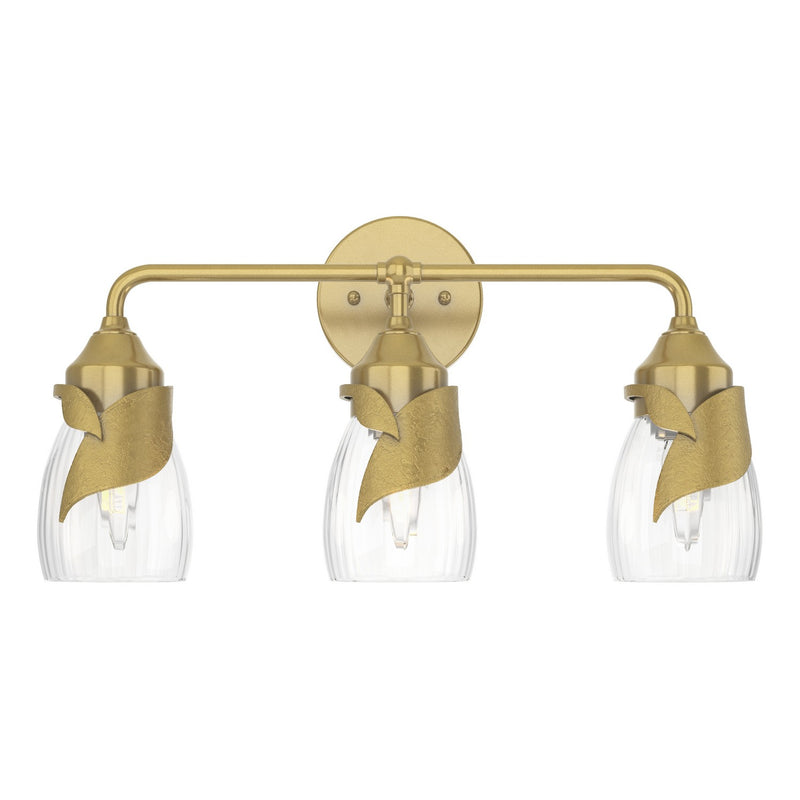 Hubbardton Forge 201352-SKT-86-LL0330 Three Light Bath Sconce, Modern Brass