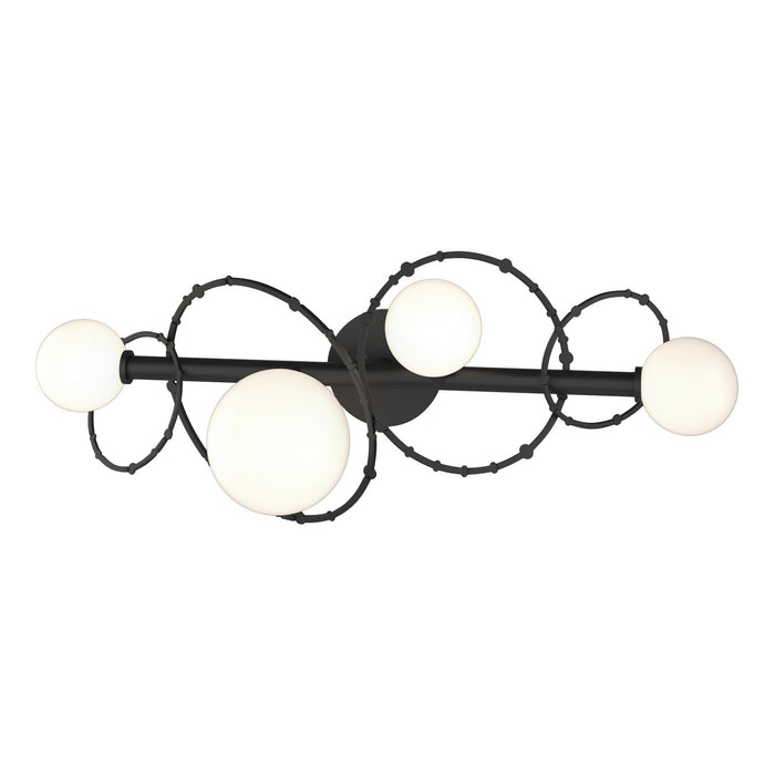 Hubbardton Forge 201361-SKT-10-GG0712 Four Light Bath Sconce, Black