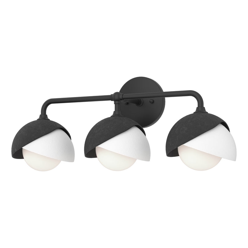 Hubbardton Forge 201375-SKT-10-02-GG0711 Three Light Wall Sconce, Black
