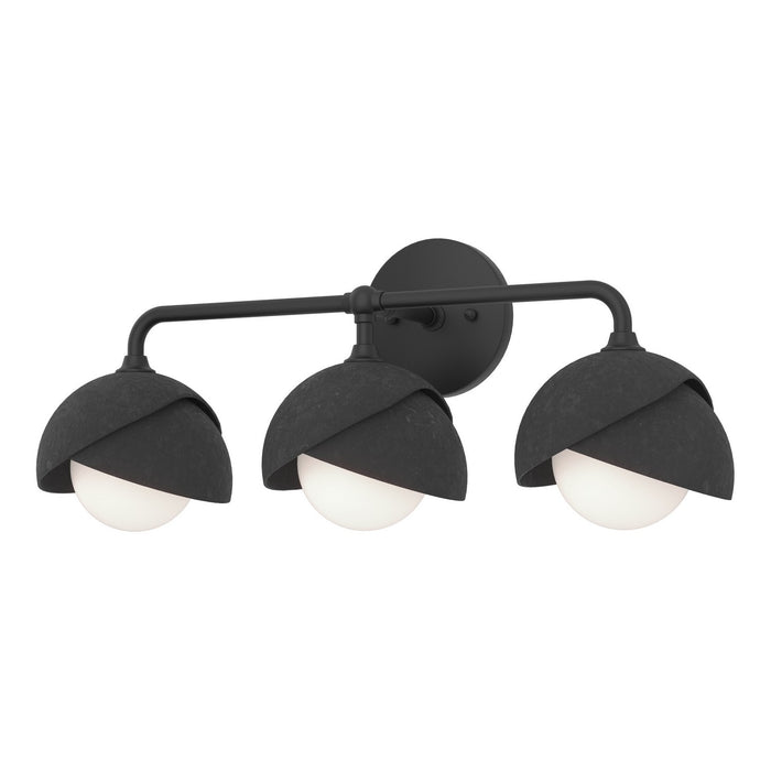Hubbardton Forge 201375-SKT-10-10-GG0711 Three Light Bath Sconce, Black