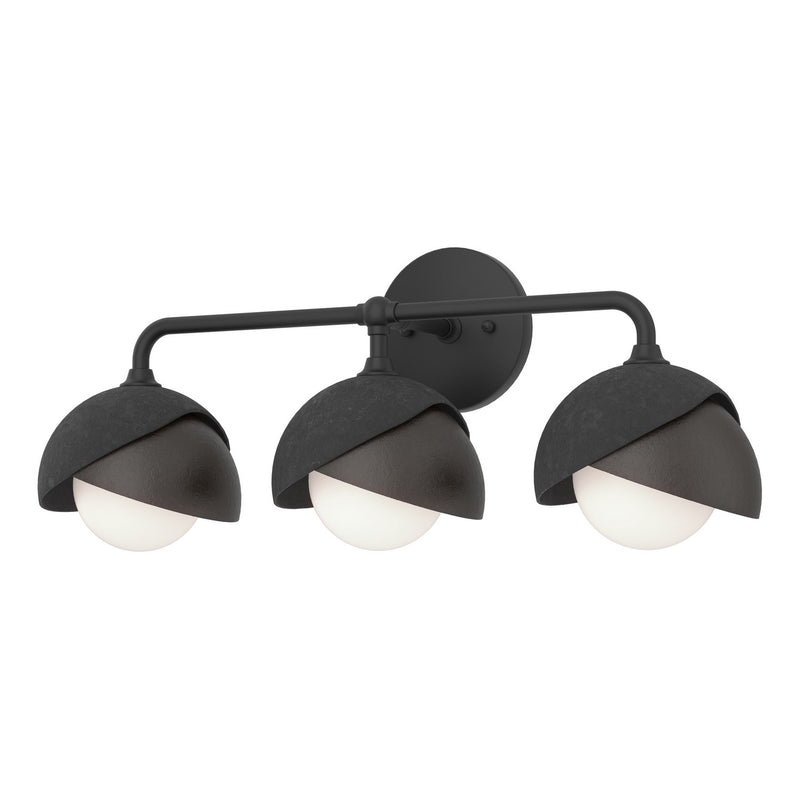 Hubbardton Forge 201375-SKT-10-14-GG0711 Three Light Bath Sconce, Black