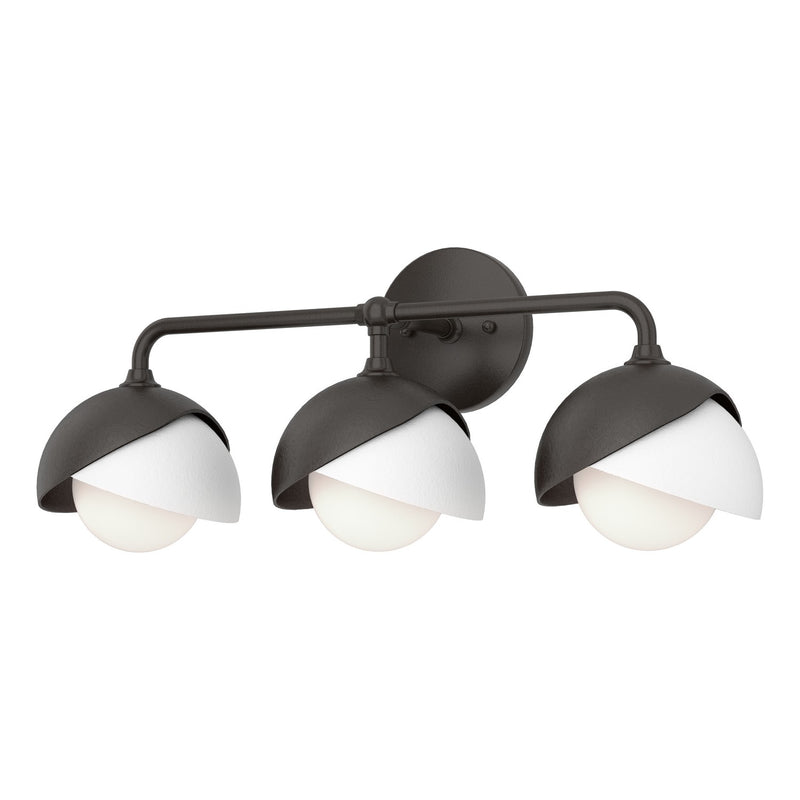 Hubbardton Forge 201375-SKT-14-02-GG0711 Three Light Wall Sconce, Oil Rubbed Bronze