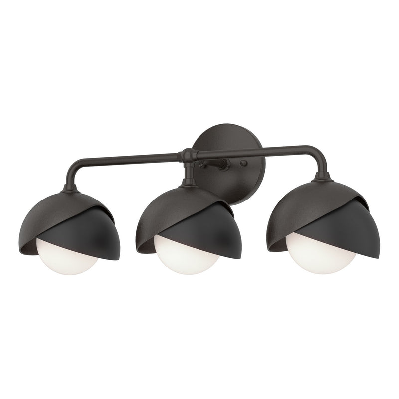 Hubbardton Forge 201375-SKT-14-10-GG0711 Three Light Bath Sconce, Oil Rubbed Bronze