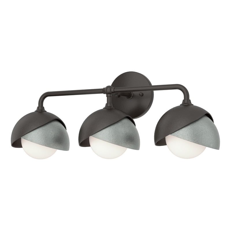 Hubbardton Forge 201375-SKT-14-82-GG0711 Three Light Bath Sconce, Oil Rubbed Bronze