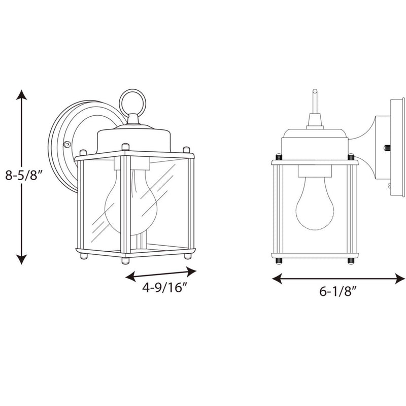 Progress Lighting P5607-31 One Light Wall Lantern, Black