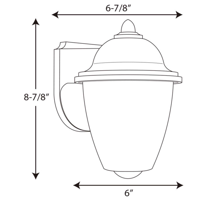 Progress Lighting P5844-31 One Light Wall Lantern, Black