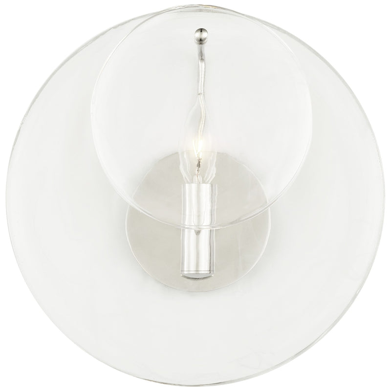 Visual Comfort Signature ARN 2455PN-CSG One Light Wall Sconce, Polished Nickel