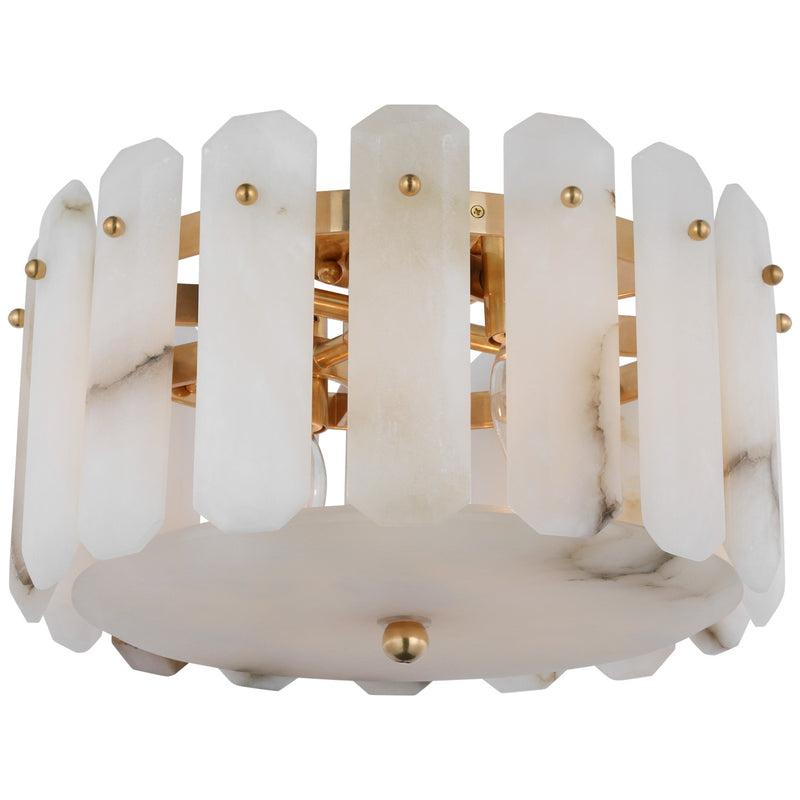 Visual Comfort Signature ARN 4124HAB-ALB Four Light Flush Mount, Hand-Rubbed Antique Brass