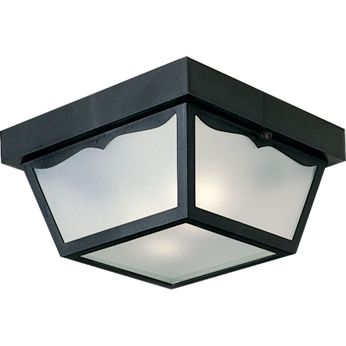 Progress Lighting P5745-31 Two Light Outdoor Flush Mount, Black