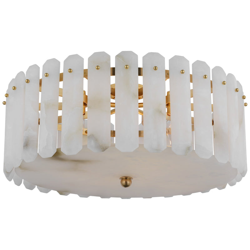 Visual Comfort Signature ARN 4126HAB-ALB Five Light Flush Mount, Hand-Rubbed Antique Brass