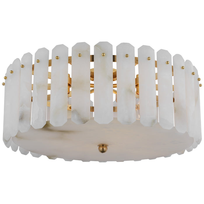 Visual Comfort Signature ARN 4126HAB-ALB Five Light Flush Mount, Hand-Rubbed Antique Brass