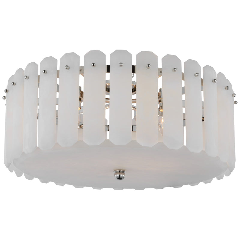 Visual Comfort Signature ARN 4126PN-ALB Five Light Flush Mount, Polished Nickel