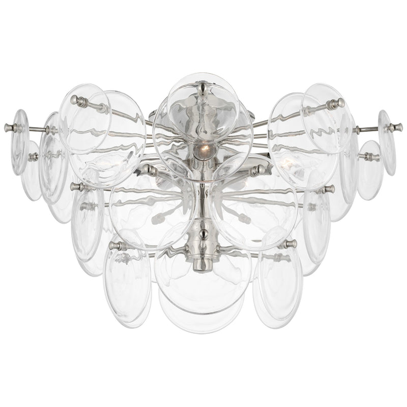 Visual Comfort Signature ARN 4451PN-CSG LED Flush Mount, Polished Nickel