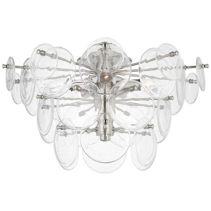 Visual Comfort Signature ARN 4451PN-CSG LED Flush Mount, Polished Nickel