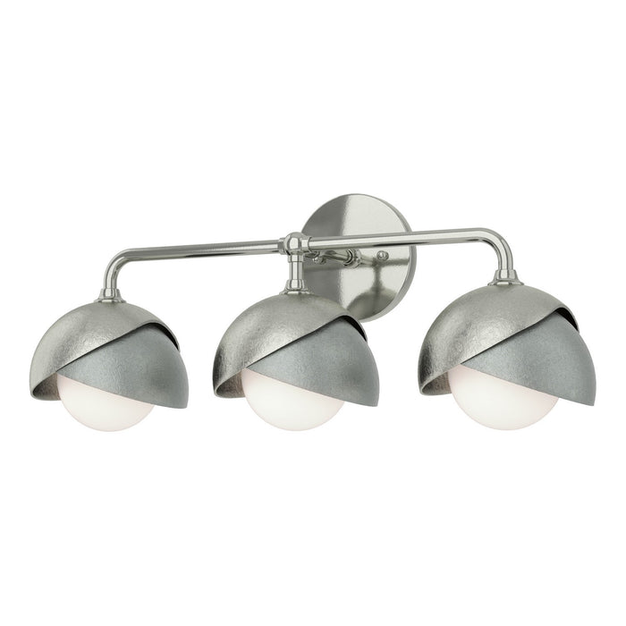 Hubbardton Forge 201375-SKT-85-82-GG0711 Three Light Bath Sconce, Sterling