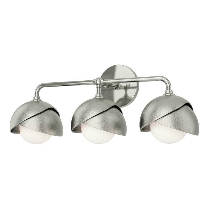 Hubbardton Forge 201375-SKT-85-85-GG0711 Three Light Bath Sconce, Sterling