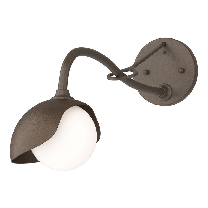 Hubbardton Forge 201376-SKT-05-05-GG0711 One Light Wall Sconce, Bronze