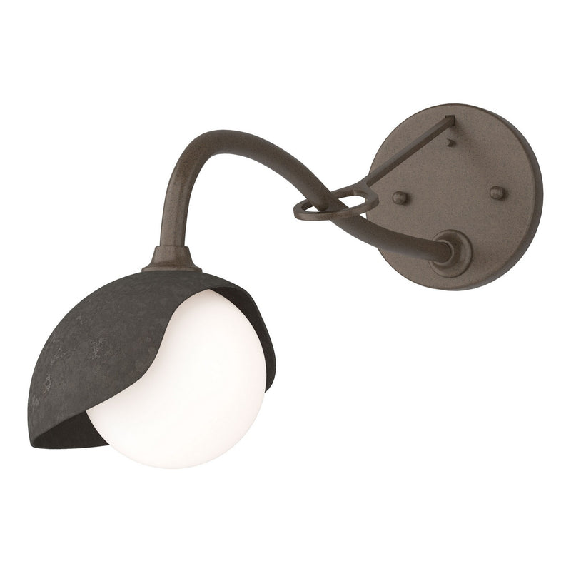 Hubbardton Forge 201376-SKT-05-07-GG0711 One Light Wall Sconce, Bronze