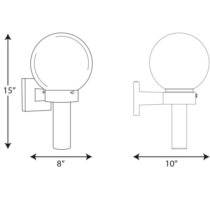 Progress Lighting P5626-60 One Light Wall Lantern, Black