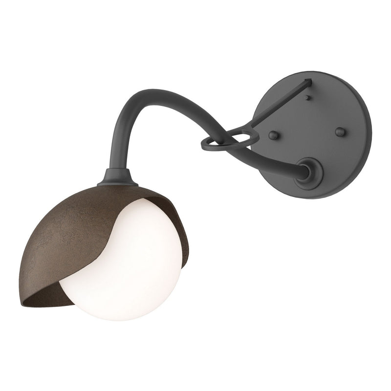 Hubbardton Forge 201376-SKT-10-10-GG0711 One Light Wall Sconce, Black