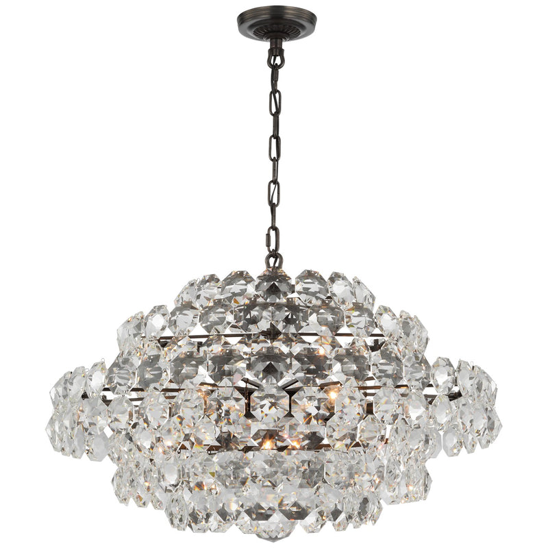 Visual Comfort Signature ARN 5105BZ-CG 12 Light Chandelier, Bronze