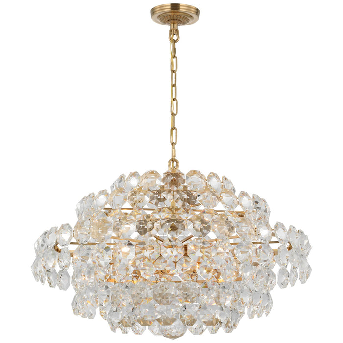 Visual Comfort Signature ARN 5105HAB-CG 12 Light Chandelier, Hand-Rubbed Antique Brass