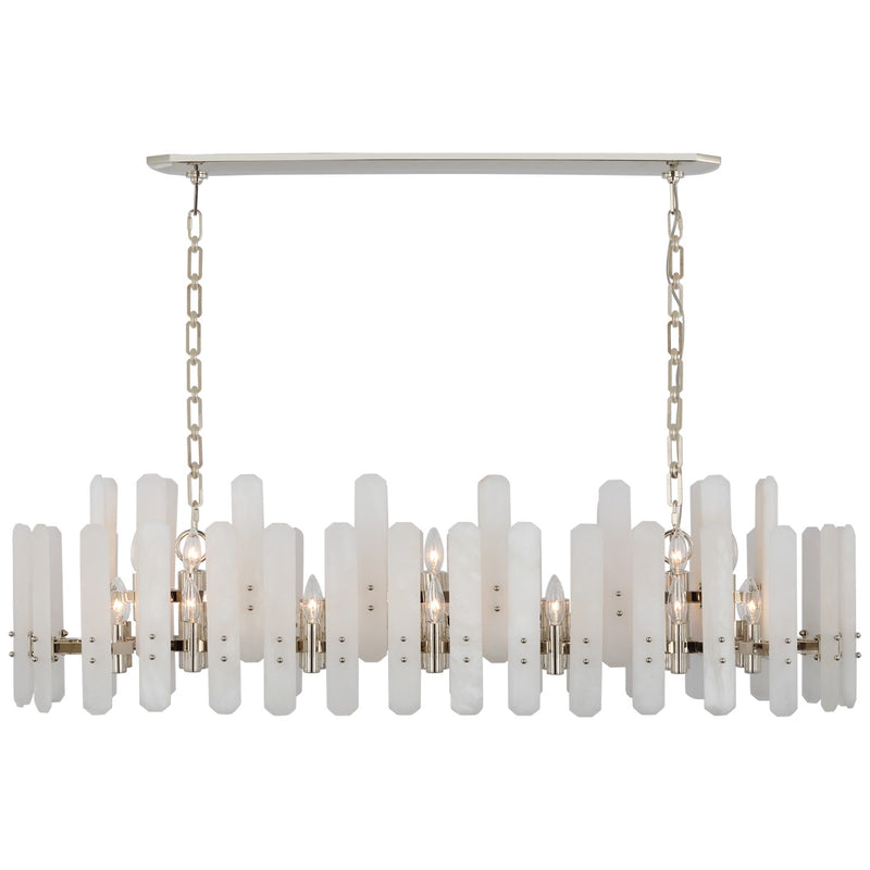 Visual Comfort Signature ARN 5127PN-ALB 24 Light Linear Chandelier, Polished Nickel