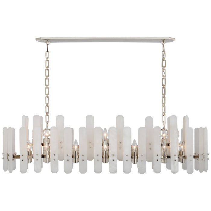 Visual Comfort Signature ARN 5127PN-ALB 24 Light Linear Chandelier, Polished Nickel