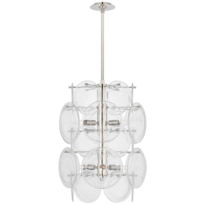 Visual Comfort Signature ARN 5451PN-CSG Six Light Chandelier, Polished Nickel