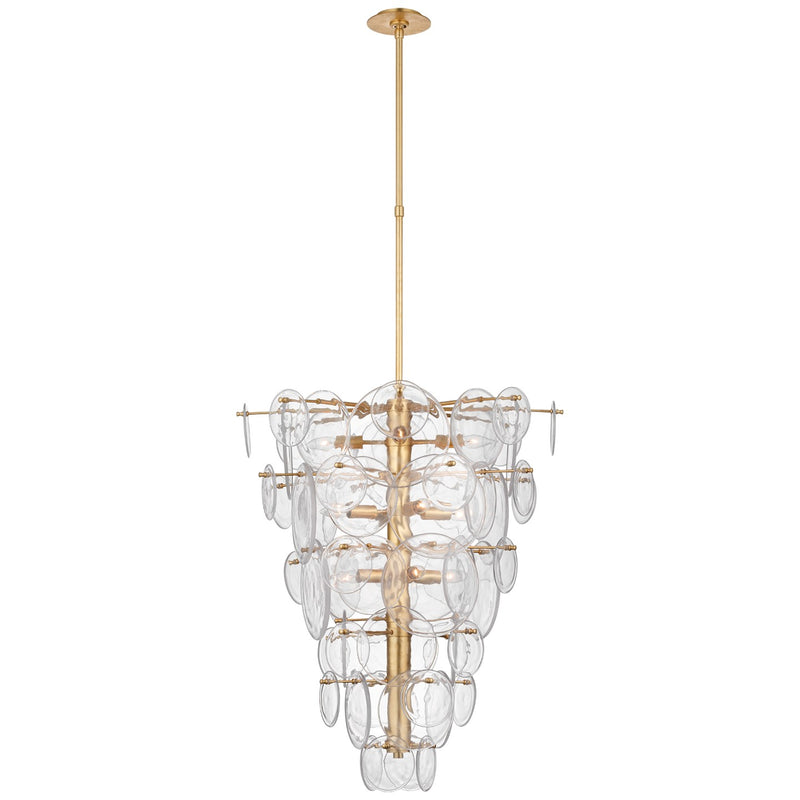 Visual Comfort Signature ARN 5452G-CSG 12 Light Chandelier, Gild
