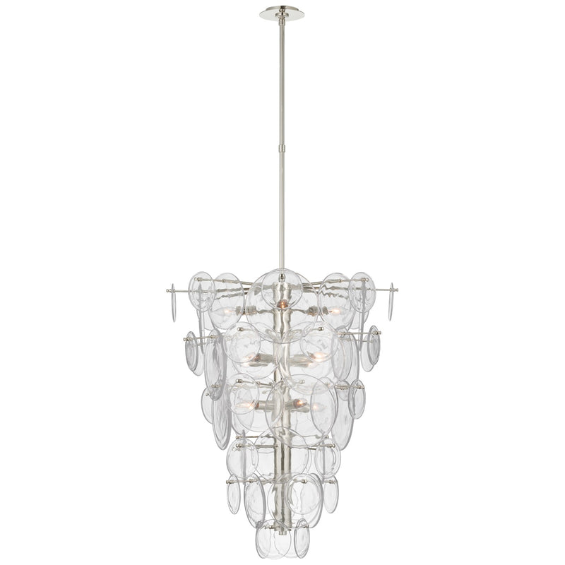 Visual Comfort Signature ARN 5452PN-CSG 12 Light Chandelier, Polished Nickel