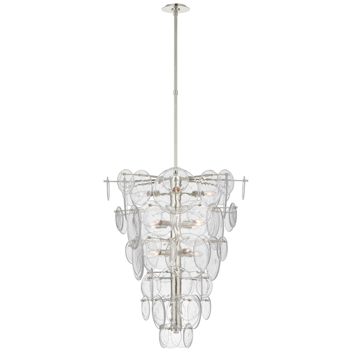 Visual Comfort Signature ARN 5452PN-CSG 12 Light Chandelier, Polished Nickel
